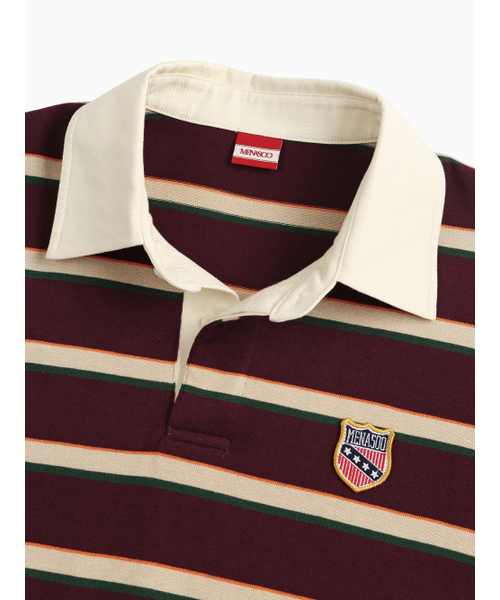 MENASOO(ミナス)の「Menasoo Stripe Rugby T Shirt_Burgundy(ポロシャツ・レディース・バーガンディー・F)」の15枚目の写真