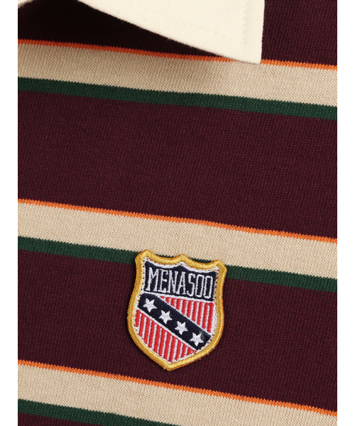 MENASOO(ミナス)の「Menasoo Stripe Rugby T Shirt_Burgundy(ポロシャツ・レディース・バーガンディー・F)」の16枚目の写真