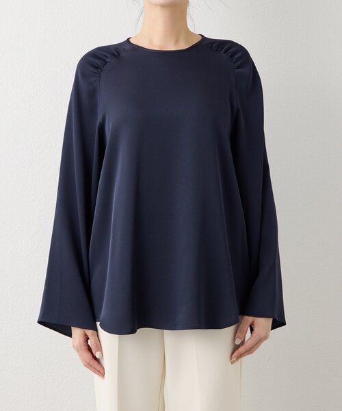 Drawing Numbers（ドローイング ナンバーズ）の「【Drawing Numbers】バックジョーゼットサテンブラウス（シャツ/ブラウス・レディース・ネイビー/ライトベージュ・38）」の21枚目の写真