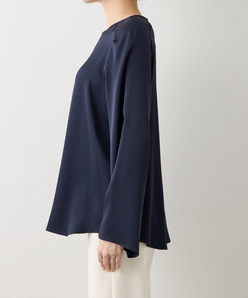 Drawing Numbers（ドローイング ナンバーズ）の「【Drawing Numbers】バックジョーゼットサテンブラウス（シャツ/ブラウス・レディース・ネイビー/ライトベージュ・38）」の22枚目の写真