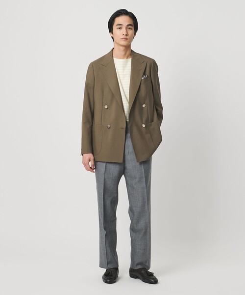 UNITED ARROWS(ユナイテッドアローズ)の「ウール モヘヤ 4ボタン ダブルブレストブレザー S‐MODEL(テーラードジャケット・メンズ・オリーブ/ネイビー・50/48/46/44)」の5枚目の写真