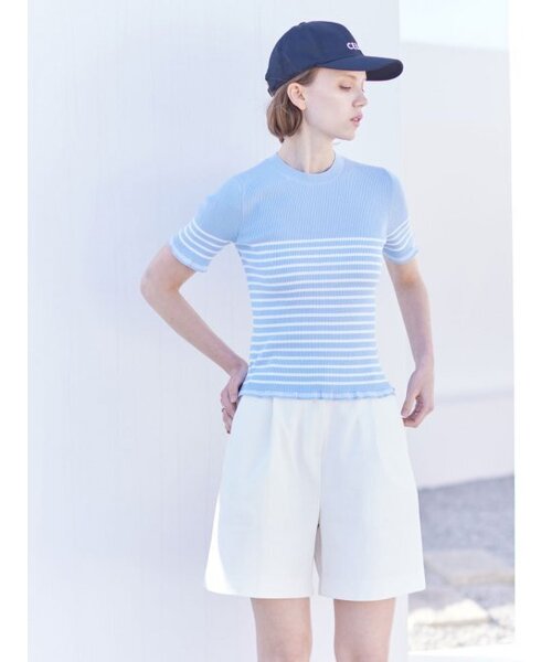AYIHOLIC CASHMERE(アイホリックカシミア)の「フリルストライプラウンド(ニット/セーター・レディース・その他・M/S)」の6枚目の写真