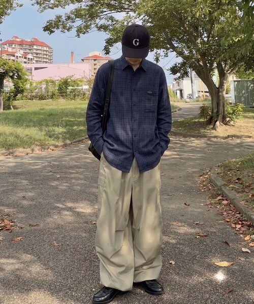 GEECOON（ジークーン）の「クラシックオーバーサイズチェックシャツ GEE257-101 ブルー（シャツ/ブラウス・メンズ・ブルー・L/XL）」の5枚目の写真