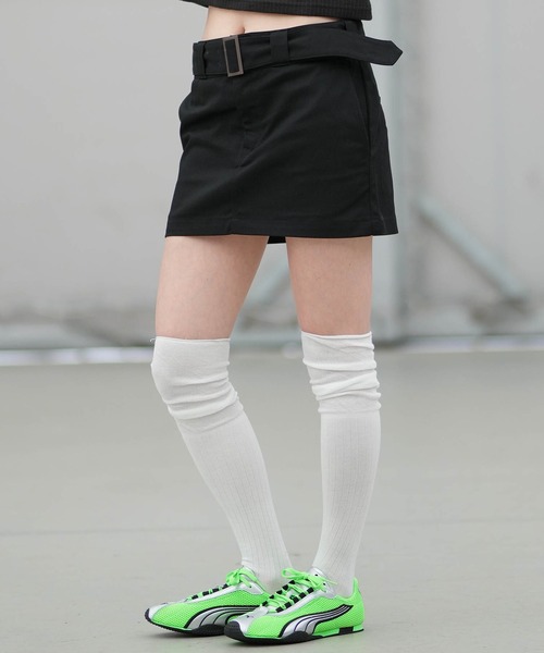 Dickies(ディッキーズ)の「【ムラサキスポーツ限定】Dickies/ディッキーズ ミニスカート ベルト付き 2way DY0001(スカート・レディース・ブラック/オリーブ/ホワイト/カーキブラウン・M/S)」の3枚目の写真