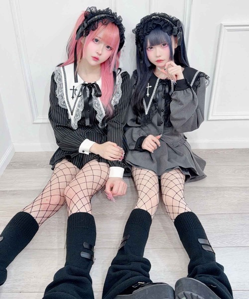 MA*RS(アメーバーマーズ)の「クロス刺繍短丈セットアップ 2点SET(セットアップ・レディース・ブラック/ブラック×ホワイト/チャコールグレー/グレー/ホワイト×ブラック/ブラック×ブラック・FREE)」の19枚目の写真