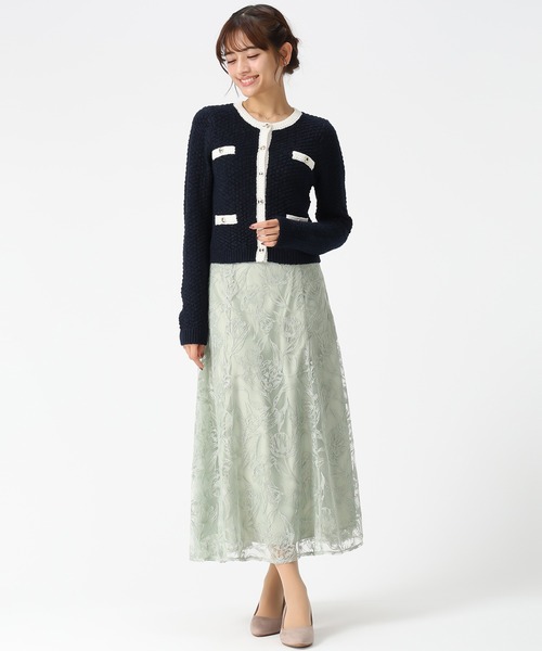 MISCH MASCH(ミッシュマッシュ)の「2026春夏新作 格子編みニットジャケット(カーディガン/ボレロ・レディース・イエロー/ネイビー/ホワイト・フリ-)」の11枚目の写真