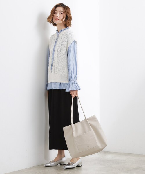 grove（グローブ）の「【A4】タックポケ3層トート（トートバッグ・レディース・ブラック/ブラック系4/ナチュラル・00）」の20枚目の写真