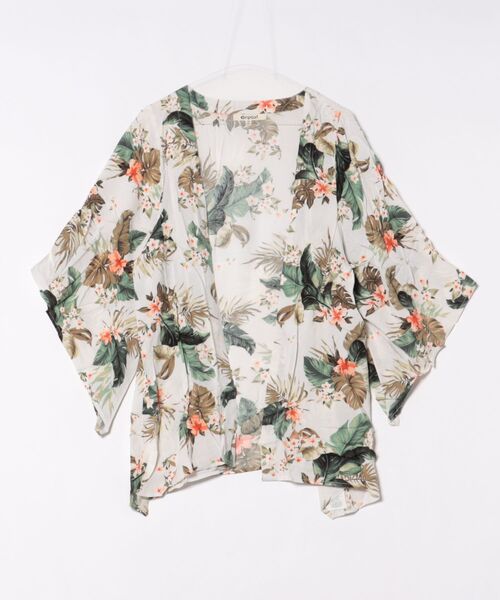 rip curl（リップカール）の「【RIPCURL（リップカール）】ON THE COAST KIMONO/レディース  レーヨン　半端袖　総柄シャツ（シャツ/ブラウス・レディース・ナチュラル/ブラック・X-SMALL）」の3枚目の写真