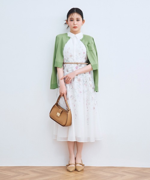 CELFORD（セルフォード）の「【洗える】パネルフラワーワンピース（ワンピース・レディース・ネイビー/オフホワイト/ブルー・36/38）」の5枚目の写真