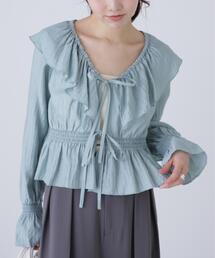 FREE'S MART | ◆衿フリルペプラム前開きブラウス(シャツ/ブラウス)