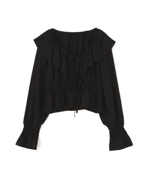 FREE'S MART（フリーズマート）の「◆衿フリルペプラム前開きブラウス（シャツ/ブラウス・レディース・ブラック/ホワイト/ブルー・FREE）」の6枚目の写真