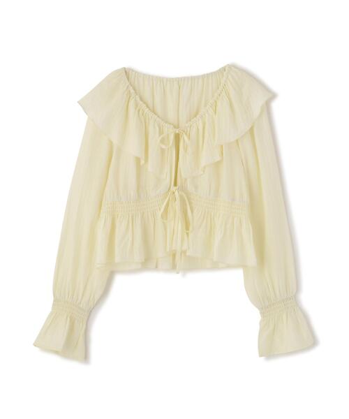 FREE'S MART（フリーズマート）の「◆衿フリルペプラム前開きブラウス（シャツ/ブラウス・レディース・ブラック/ホワイト/ブルー・FREE）」の22枚目の写真