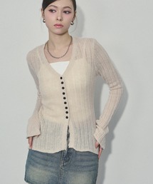 ENVYM | フロントボタンVネックシアーニット(ニット/セーター)