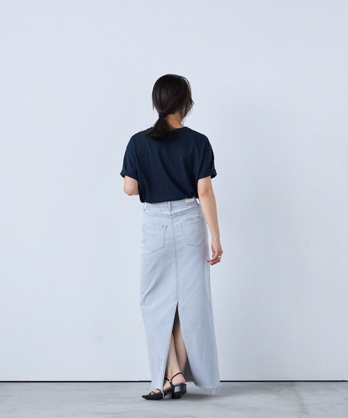 YANUK（ヤヌーク）の「タイトロングスカート（スカート・レディース・ライトグレー・L/M/S）」の4枚目の写真