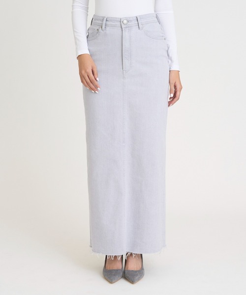 YANUK（ヤヌーク）の「タイトロングスカート（スカート・レディース・ライトグレー・L/M/S）」の5枚目の写真