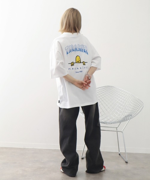 THRASHER(スラッシャー)の「【THRASHER/スラッシャー】マークゴンザレスコラボ バックプリント オーバーサイズ 半袖 Tシャツ(Tシャツ/カットソー・メンズ・ミント/サックスブルー/ホワイト/ブラック/杢グレー・M/L/XL)」の8枚目の写真