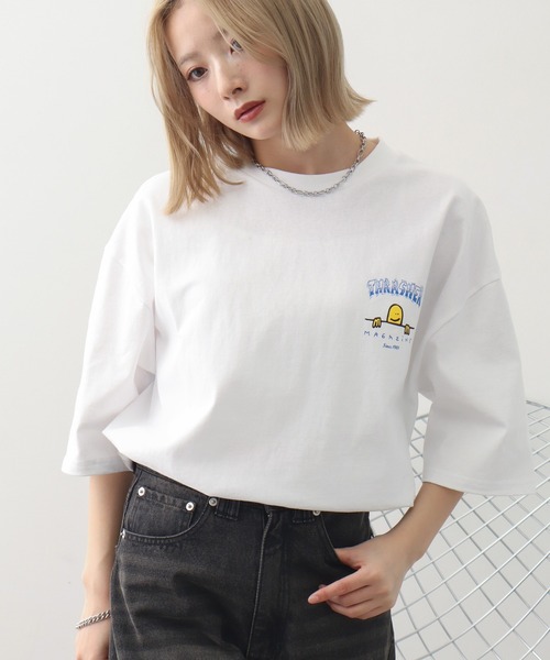THRASHER(スラッシャー)の「【THRASHER/スラッシャー】マークゴンザレスコラボ バックプリント オーバーサイズ 半袖 Tシャツ(Tシャツ/カットソー・メンズ・ミント/サックスブルー/ホワイト/ブラック/杢グレー・M/L/XL)」の6枚目の写真