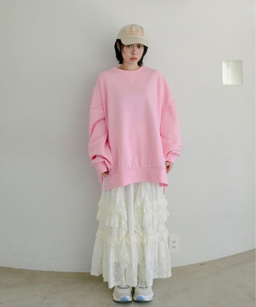 PILIT（ピリット）の「BIGスウェットプルオーバー（Tシャツ/カットソー・レディース・アイボリー/ブルー/イエロー/ピンク・MEDIUM）」の22枚目の写真