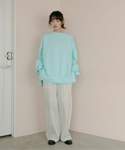 PILIT（ピリット）の「BIGスウェットプルオーバー（Tシャツ/カットソー・レディース・アイボリー/ブルー/イエロー/ピンク・MEDIUM）」の5枚目の写真