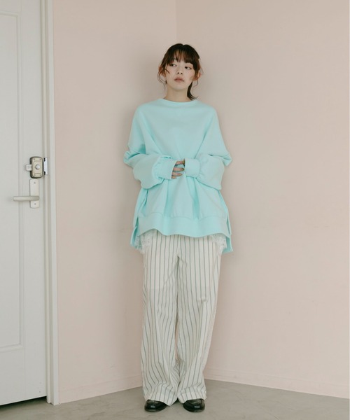 PILIT（ピリット）の「BIGスウェットプルオーバー（Tシャツ/カットソー・レディース・アイボリー/ブルー/イエロー/ピンク・MEDIUM）」の6枚目の写真