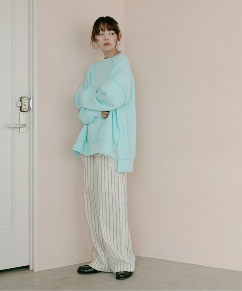 PILIT（ピリット）の「BIGスウェットプルオーバー（Tシャツ/カットソー・レディース・アイボリー/ブルー/イエロー/ピンク・MEDIUM）」の7枚目の写真