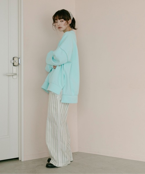 PILIT（ピリット）の「BIGスウェットプルオーバー（Tシャツ/カットソー・レディース・アイボリー/ブルー/イエロー/ピンク・MEDIUM）」の8枚目の写真