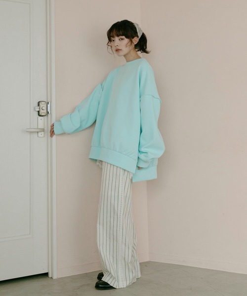 PILIT（ピリット）の「BIGスウェットプルオーバー（Tシャツ/カットソー・レディース・アイボリー/ブルー/イエロー/ピンク・MEDIUM）」の9枚目の写真