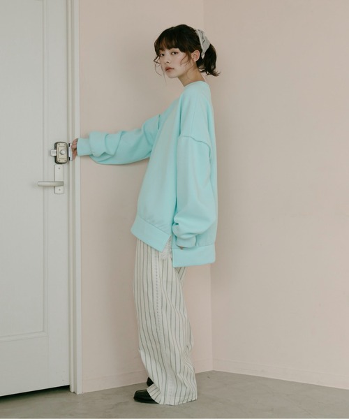 PILIT（ピリット）の「BIGスウェットプルオーバー（Tシャツ/カットソー・レディース・アイボリー/ブルー/イエロー/ピンク・MEDIUM）」の10枚目の写真