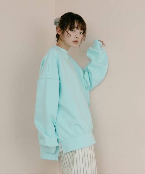 PILIT（ピリット）の「BIGスウェットプルオーバー（Tシャツ/カットソー・レディース・アイボリー/ブルー/イエロー/ピンク・MEDIUM）」の12枚目の写真