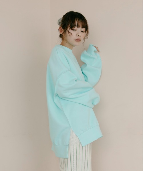 PILIT（ピリット）の「BIGスウェットプルオーバー（Tシャツ/カットソー・レディース・アイボリー/ブルー/イエロー/ピンク・MEDIUM）」の13枚目の写真