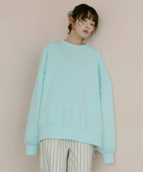 PILIT（ピリット）の「BIGスウェットプルオーバー（Tシャツ/カットソー・レディース・アイボリー/ブルー/イエロー/ピンク・MEDIUM）」の16枚目の写真