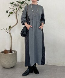 ニットミリタリーワンピース