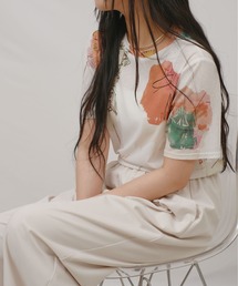 Palm Riche（ポームリシュ）の「オリジナル柄シアーカットT（Tシャツ/カットソー）」