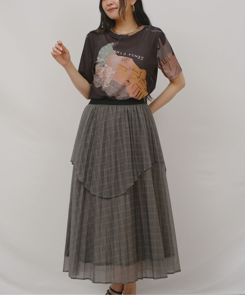 palm RICHE(ポームリシュ)の「オリジナル柄シアーカットT(Tシャツ/カットソー・レディース・オフホワイト/ブラック・M)」の22枚目の写真