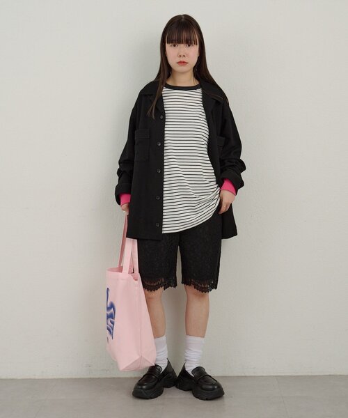 WHIMSIC(ウィムジック)の「【WHIMSIC/2サイズ展開】ミックスボーダーロングスリーブTシャツ(Tシャツ/カットソー・メンズ・ネイビー/ブラウン/ホワイト/グリーン・2/1)」の9枚目の写真