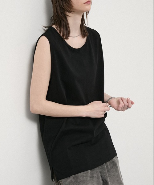 Alfred Alex(アルフレッドアレックス)の「【Alfred Alex】USA Cotton Loose Fit Tank / USAコットン ルーズフィット レイヤードタンクトップ(タンクトップ・メンズ・レッド系/ブラック/チャコールグレー/グリーン系/ホワイト・L/M)」の14枚目の写真