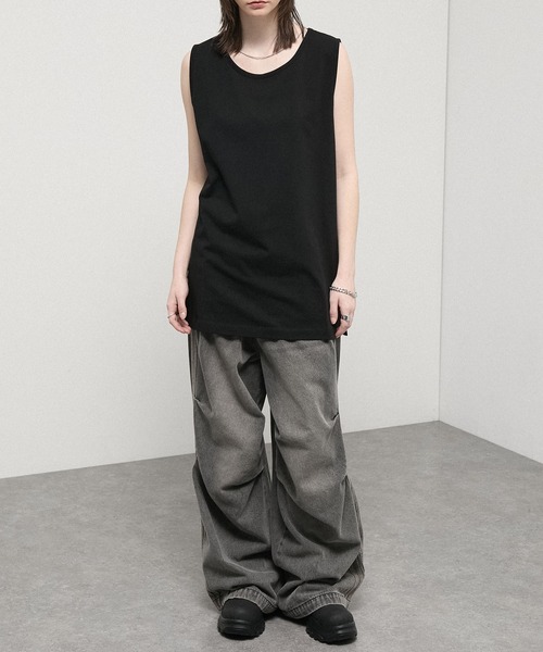 Alfred Alex(アルフレッドアレックス)の「【Alfred Alex】USA Cotton Loose Fit Tank / USAコットン ルーズフィット レイヤードタンクトップ(タンクトップ・メンズ・レッド系/ブラック/チャコールグレー/グリーン系/ホワイト・L/M)」の15枚目の写真