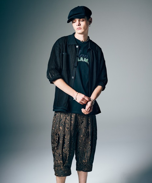 glamb(グラム)の「Openwork Knit Shirt / オープンワークニットシャツ(シャツ/ブラウス・メンズ・ブラック/レッド・M/L)」の7枚目の写真