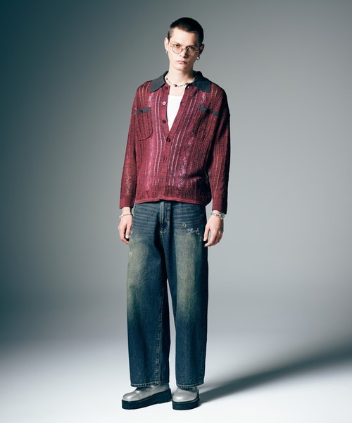 glamb(グラム)の「Openwork Knit Shirt / オープンワークニットシャツ(シャツ/ブラウス・メンズ・ブラック/レッド・M/L)」の17枚目の写真