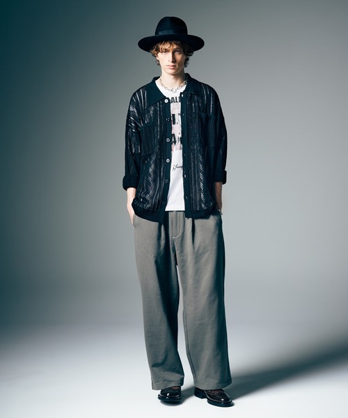glamb(グラム)の「Openwork Knit Shirt / オープンワークニットシャツ(シャツ/ブラウス・メンズ・ブラック/レッド・M/L)」の14枚目の写真