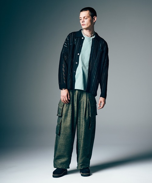 glamb(グラム)の「Openwork Knit Shirt / オープンワークニットシャツ(シャツ/ブラウス・メンズ・ブラック/レッド・M/L)」の15枚目の写真