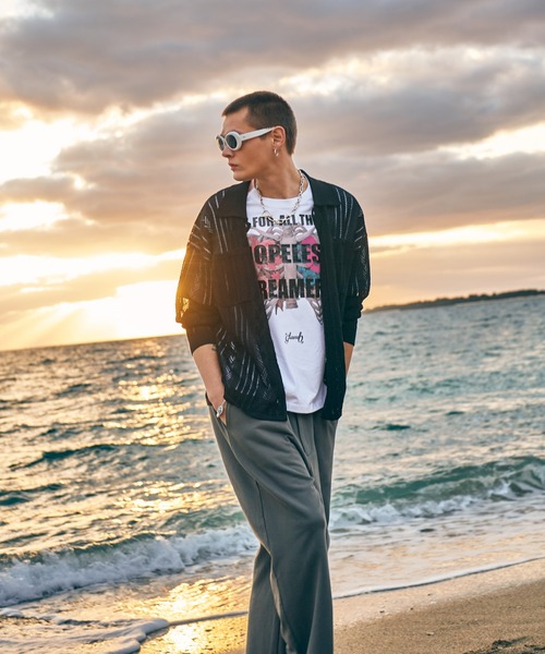 glamb(グラム)の「Openwork Knit Shirt / オープンワークニットシャツ(シャツ/ブラウス・メンズ・ブラック/レッド・M/L)」の20枚目の写真