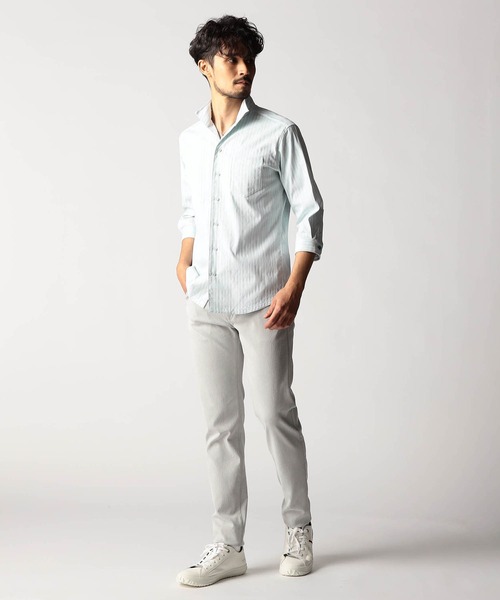 NICOLE CLUB FOR MEN（ニコルクラブフォーメン）の「リバーシブルドビー ７分袖スタンドカラーシャツ（シャツ/ブラウス・メンズ・ミント/トップグレー/ブルー/ネイビー系・MEDIUM/LARGE/X-LARGE/XX-LARGE）」の16枚目の写真