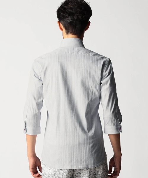 NICOLE CLUB FOR MEN（ニコルクラブフォーメン）の「リバーシブルドビー ７分袖スタンドカラーシャツ（シャツ/ブラウス・メンズ・ミント/トップグレー/ブルー/ネイビー系・MEDIUM/LARGE/X-LARGE/XX-LARGE）」の19枚目の写真