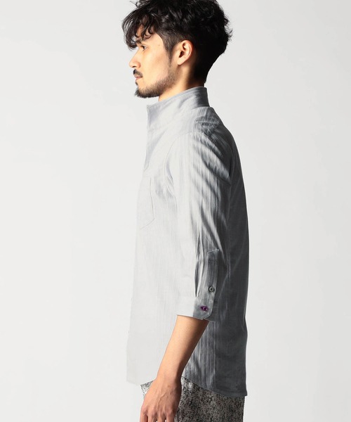 NICOLE CLUB FOR MEN（ニコルクラブフォーメン）の「リバーシブルドビー ７分袖スタンドカラーシャツ（シャツ/ブラウス・メンズ・ミント/トップグレー/ブルー/ネイビー系・MEDIUM/LARGE/X-LARGE/XX-LARGE）」の20枚目の写真