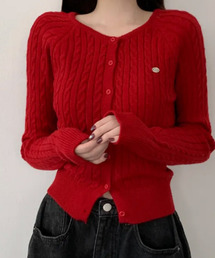ケーブル編みニット」に該当するレディースのカーディガン/ボレロ