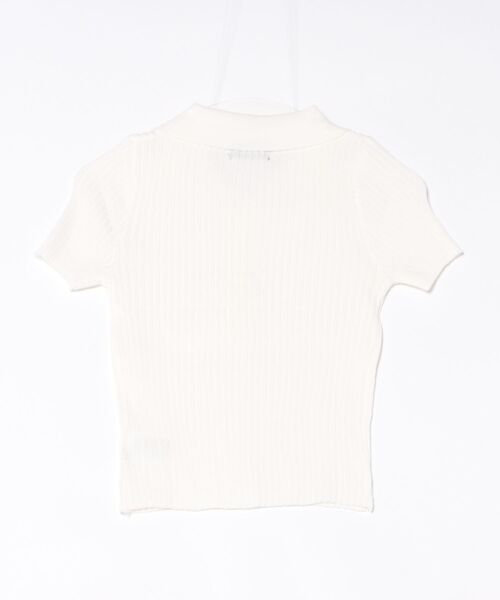 semuse(セミューズ)の「ポロ衿クロップド丈半袖トップス(Tシャツ/カットソー・レディース・ブラック/ホワイト・FREE)」の9枚目の写真