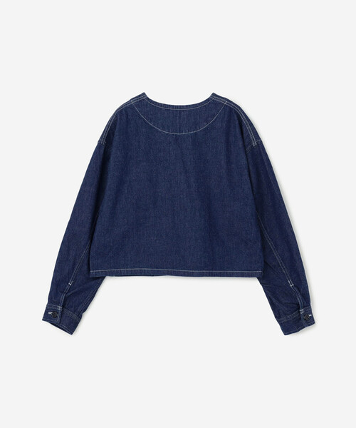 DANTON（ダントン）の「DANTON | 11ozデニム ノーカラーショートジャケット WOMEN（デニムジャケット・レディース・ダークインディゴブルー・38/36）」の14枚目の写真