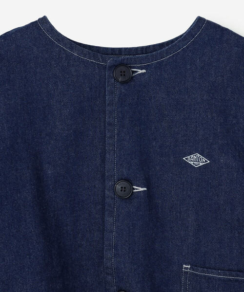 DANTON（ダントン）の「DANTON | 11ozデニム ノーカラーショートジャケット WOMEN（デニムジャケット・レディース・ダークインディゴブルー・38/36）」の13枚目の写真