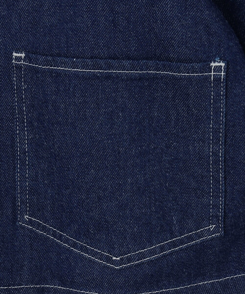 DANTON（ダントン）の「DANTON | 11ozデニム ノーカラーショートジャケット WOMEN（デニムジャケット・レディース・ダークインディゴブルー・38/36）」の8枚目の写真